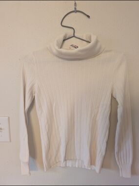RODIER Cream Ribbed Turtleneck Sweater